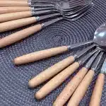 ست قاشق و چنگال دسته چوبی