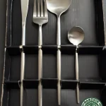 ست قاشق چنگال تمام استیل نقره‌ای کد ۳۳۹۴