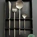 ست قاشق چنگال تمام استیل نقره‌ای کد ۳۳۹۴