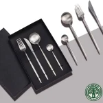 ست قاشق چنگال تمام استیل نقره‌ای کد ۳۳۹۴